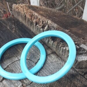 Turquoise Bangle Bracelets Lucite Vintage